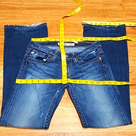 BIG STAR 26x29 2008 CASEY LOW-RISE FIT FADED DISTRESSED DARK WASH BOOTCUT JEANS - Picture 2 of 8